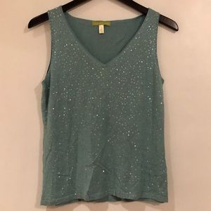 Sleeveless silk blend sweater